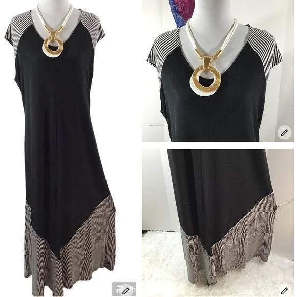 Chico's | Dresses | Chicos Bw Casual Maxi Dress L | Poshmark